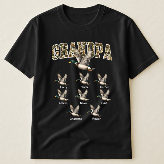 Grandpa Hunting Camo Mallard Duck - Personalized Shirt