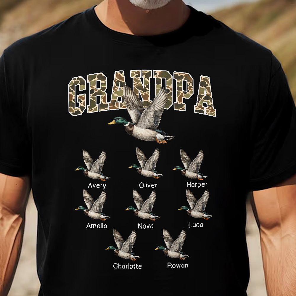 Grandpa Hunting Camo Mallard Duck - Personalized Shirt