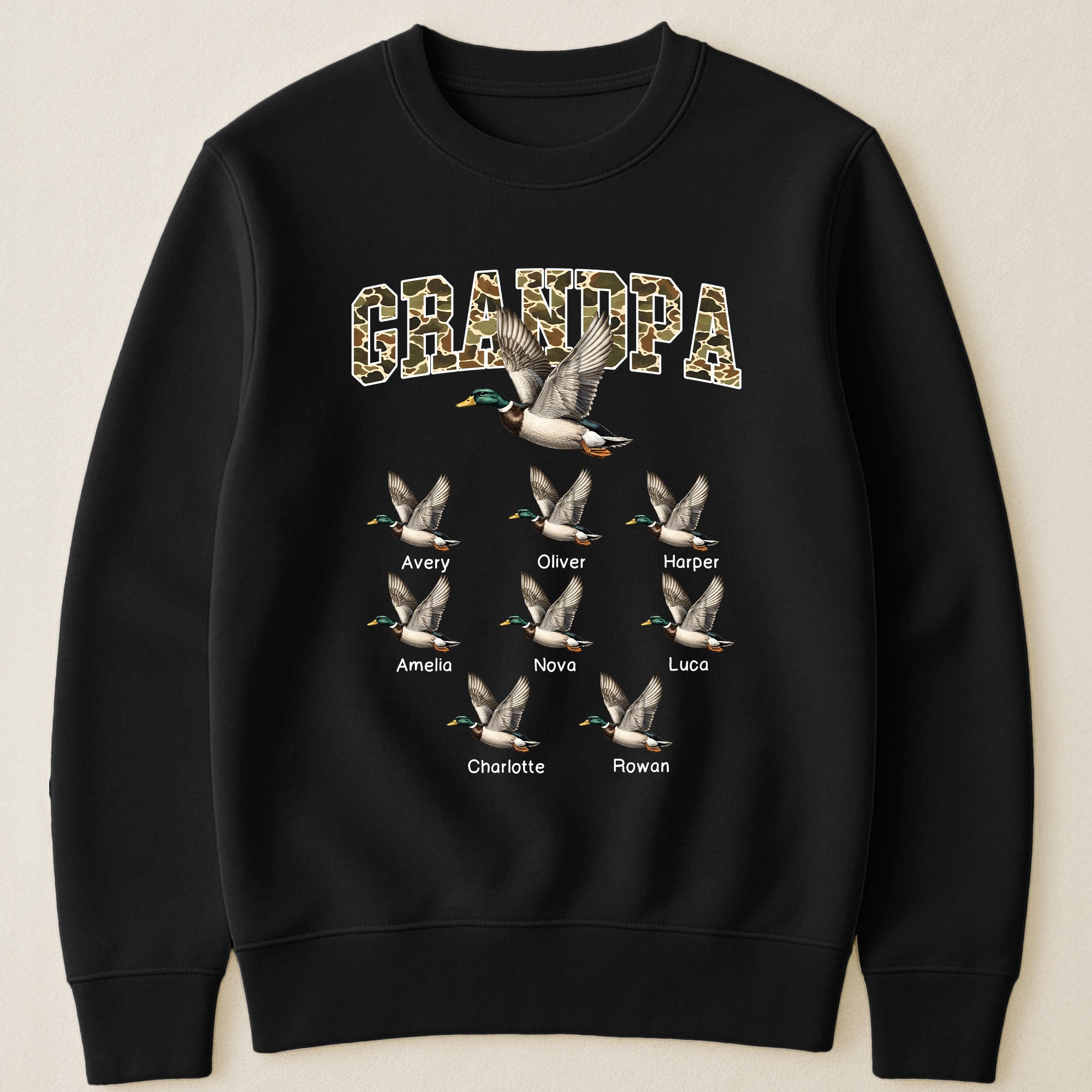 Grandpa Hunting Camo Mallard Duck - Personalized Shirt