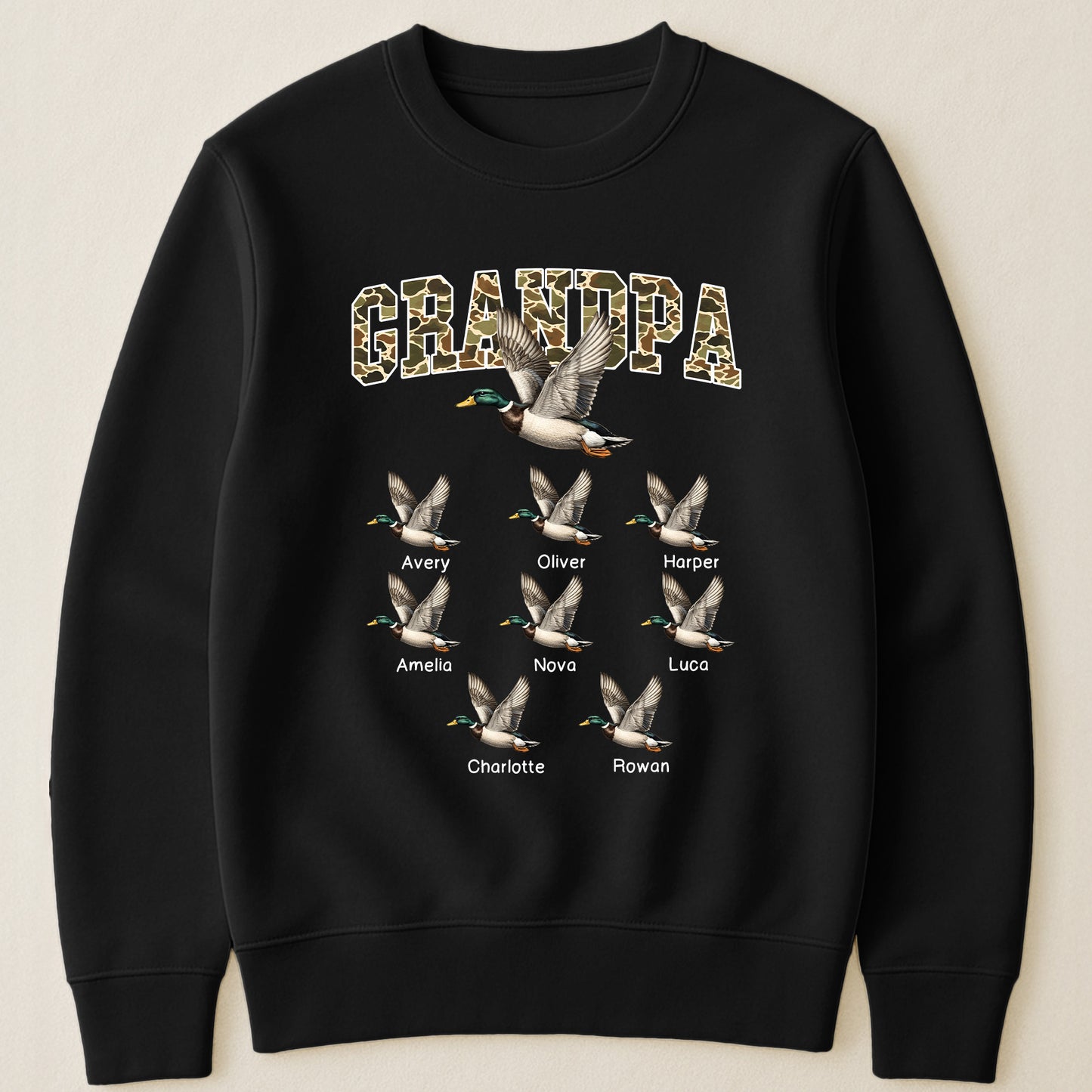 Grandpa Hunting Camo Mallard Duck - Personalized Shirt