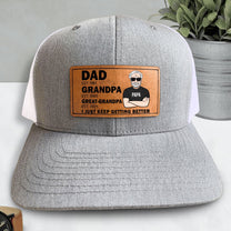 Grandpa Just Getting Better - Personalized Leather Patch Hat