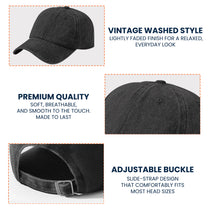 Grandpa Love Handprints - Personalized Distressed Denim Cap