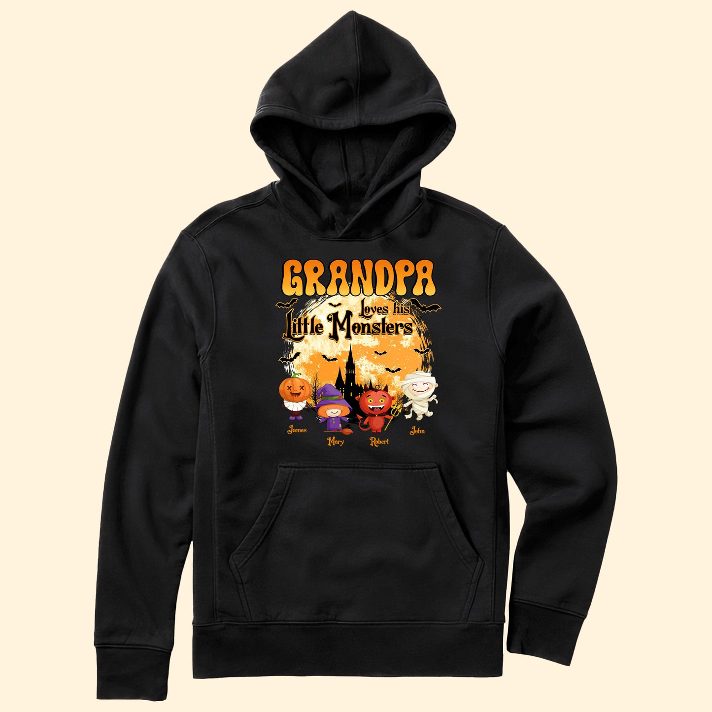 Grandpa Loves His Little Monsters Halloween Gift - Personalized Shirt