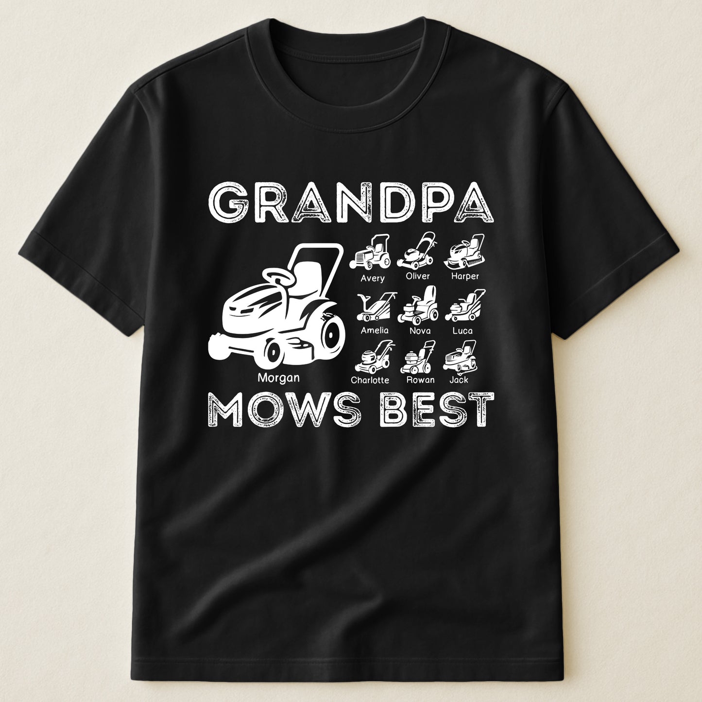 Grandpa Mows Best - Personalized Shirt
