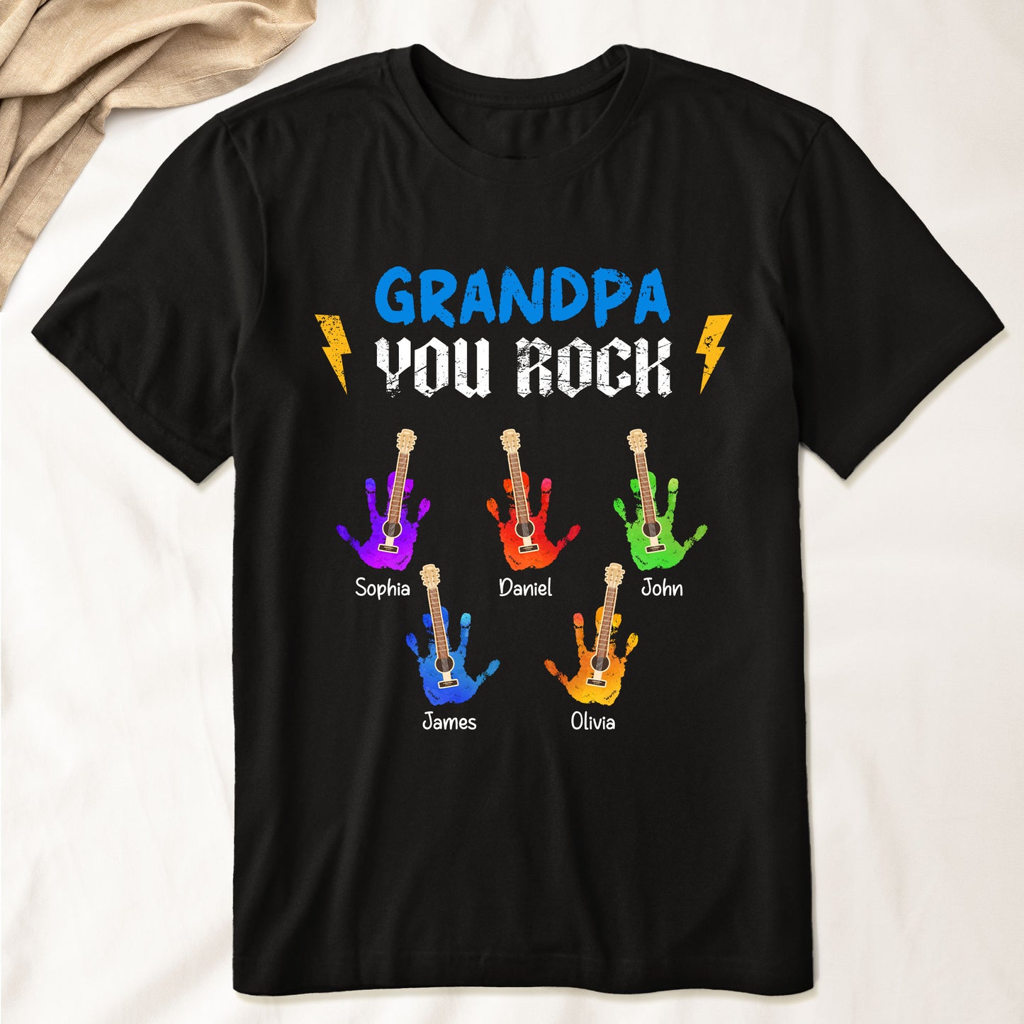 Grandpa You Rock - Personalized Shirt - Christmas Gift For Grandpa
