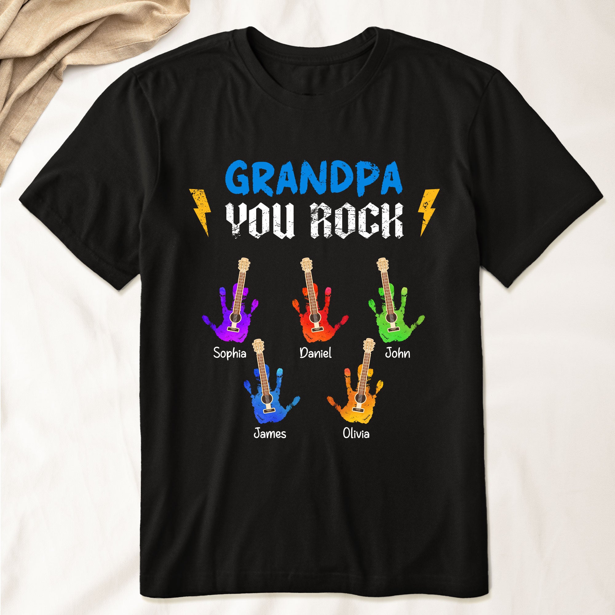 Grandpa You Rock - Personalized Shirt - Christmas Gift For Grandpa