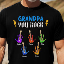Grandpa You Rock - Personalized Shirt - Christmas Gift For Grandpa