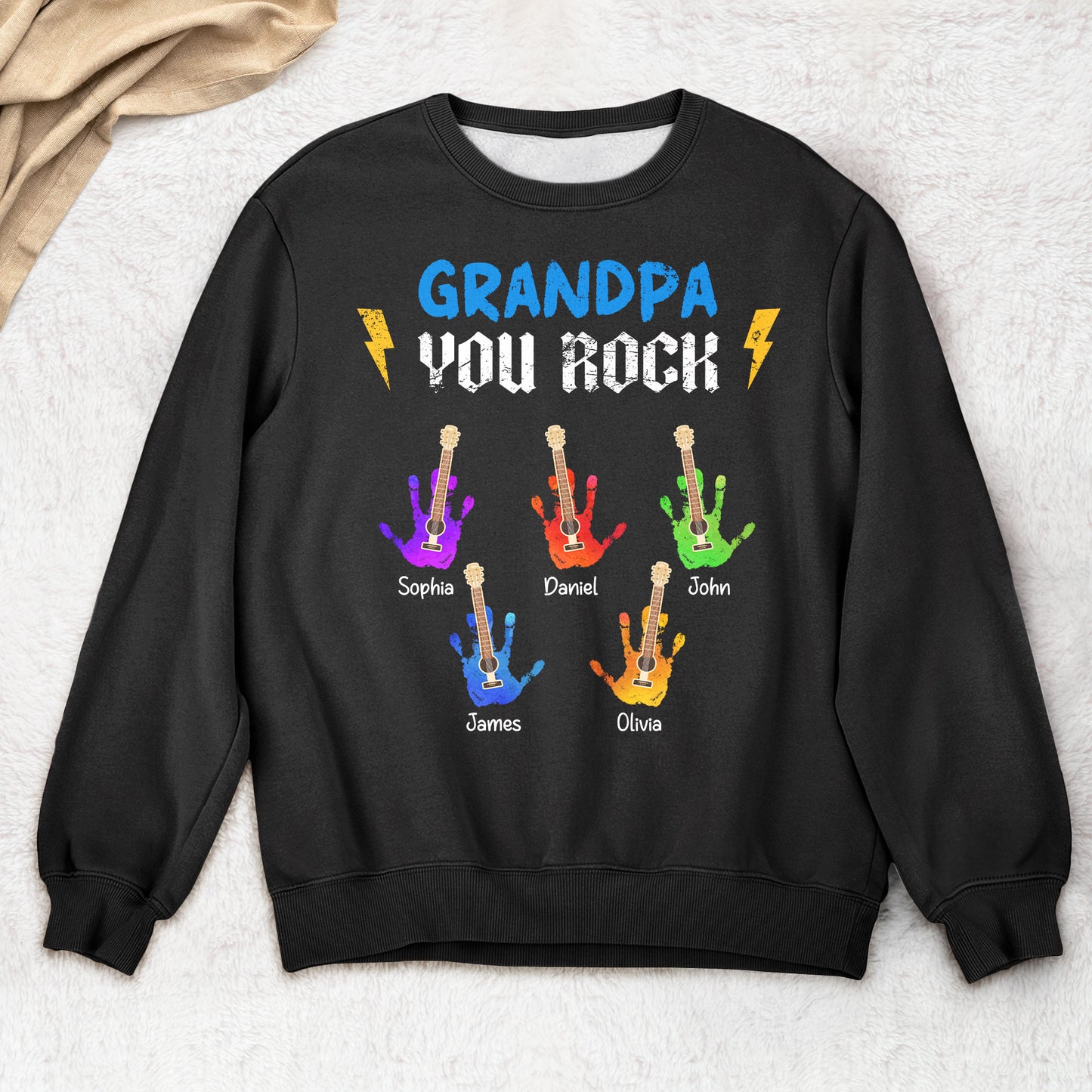 Grandpa You Rock - Personalized Shirt - Christmas Gift For Grandpa