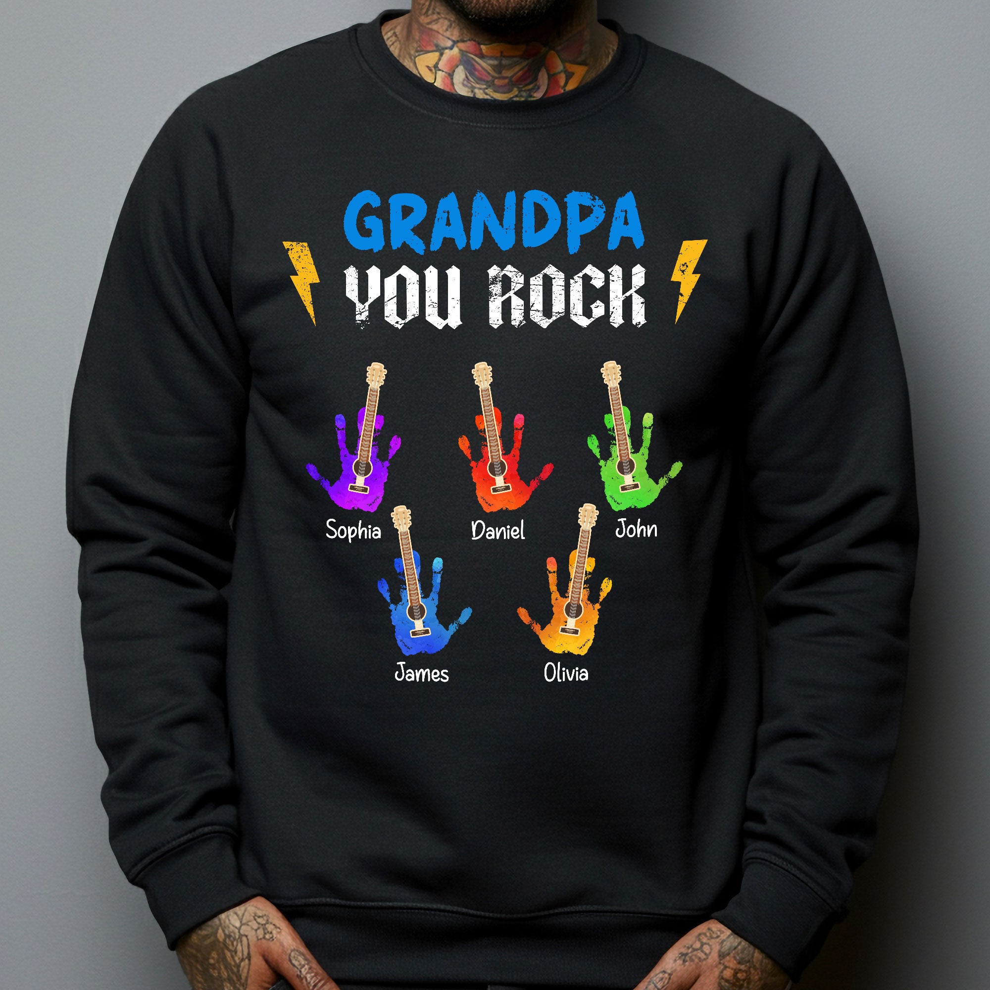 Grandpa You Rock - Personalized Shirt - Christmas Gift For Grandpa
