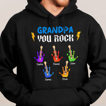 Grandpa You Rock - Personalized Shirt - Christmas Gift For Grandpa