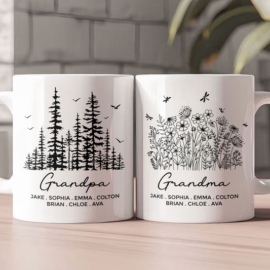 Grandpa & Grandma, Mommy & Daddy Custom With Kids' Names - Personalized Mug