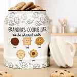 Grandpa & Grandma's Cookie Jar To Be Shared With Kids - Personalized Cookie Jar