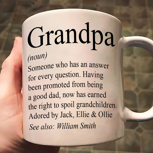 Grandpa, Grandad, Papa Definition - Personalized Accent Mug