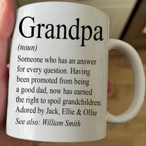 Grandpa, Grandad, Papa Definition - Personalized Accent Mug