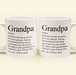 Grandpa, Grandad, Papa Definition - Personalized Accent Mug