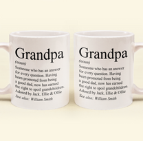 Grandpa, Grandad, Papa Definition - Personalized Accent Mug