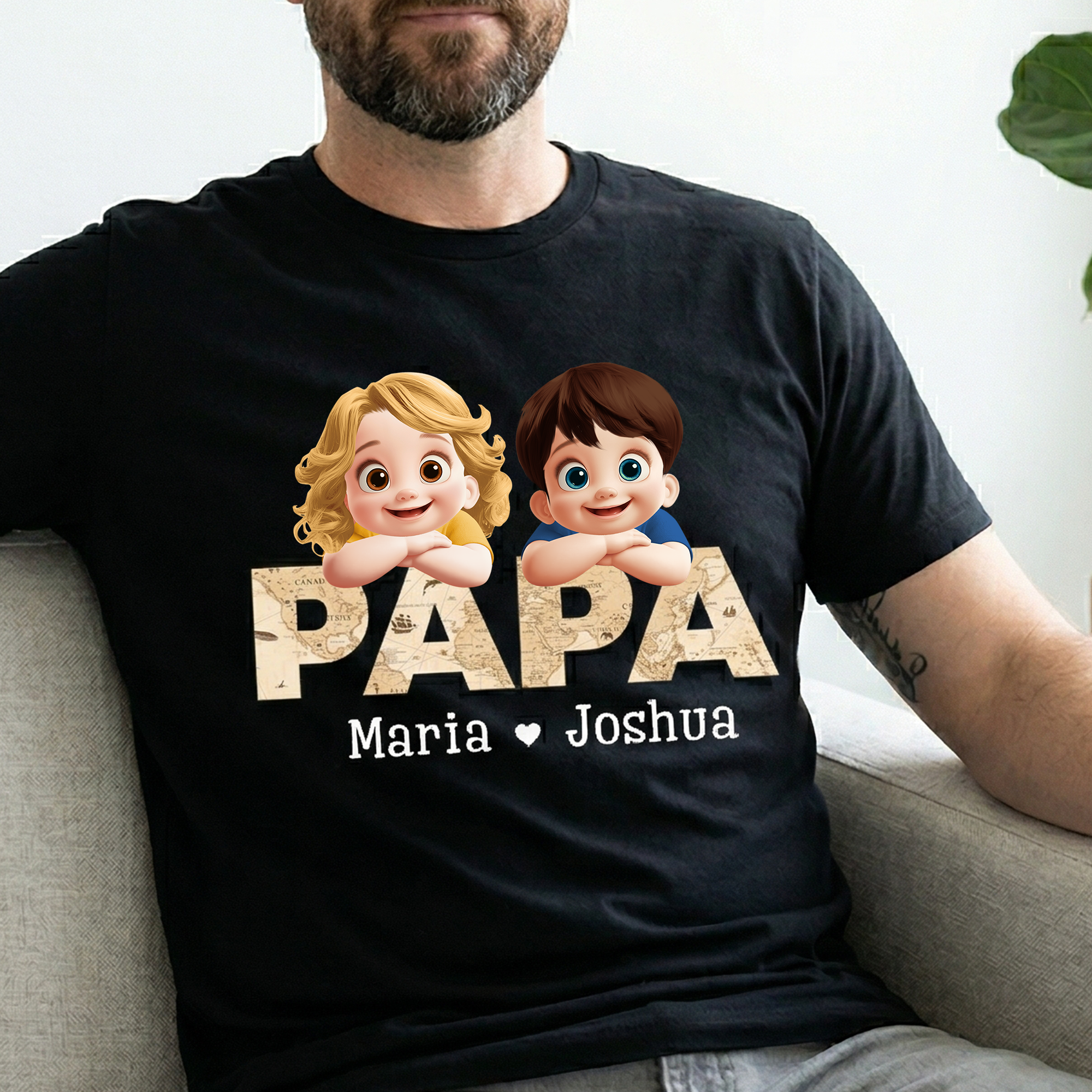 Grandpa_Daddy_Title_With_Pattern_3D_Personalized_Shirt_4