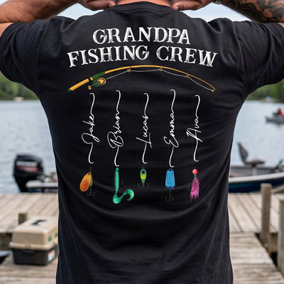 Grandpa Fishing Crew Colorful - Personalized Shirt