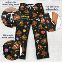 Grandpa's Little Shit - Personalized Fleece Pajama Pants