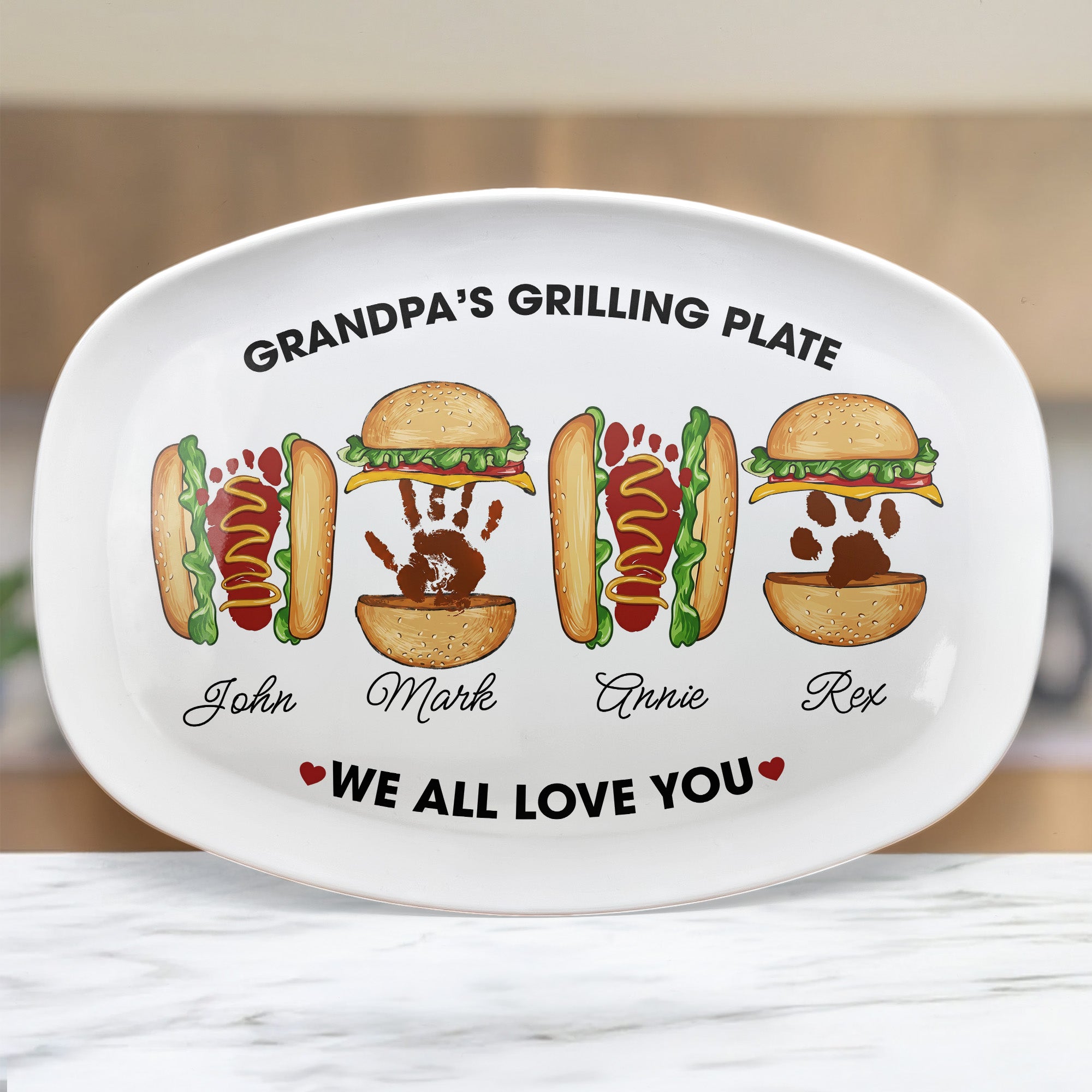 Grandpa's-Grilling-Plate,-Custom-Burger-Hot-Dog-Handprint-Footprint-Personalized-Platter-1