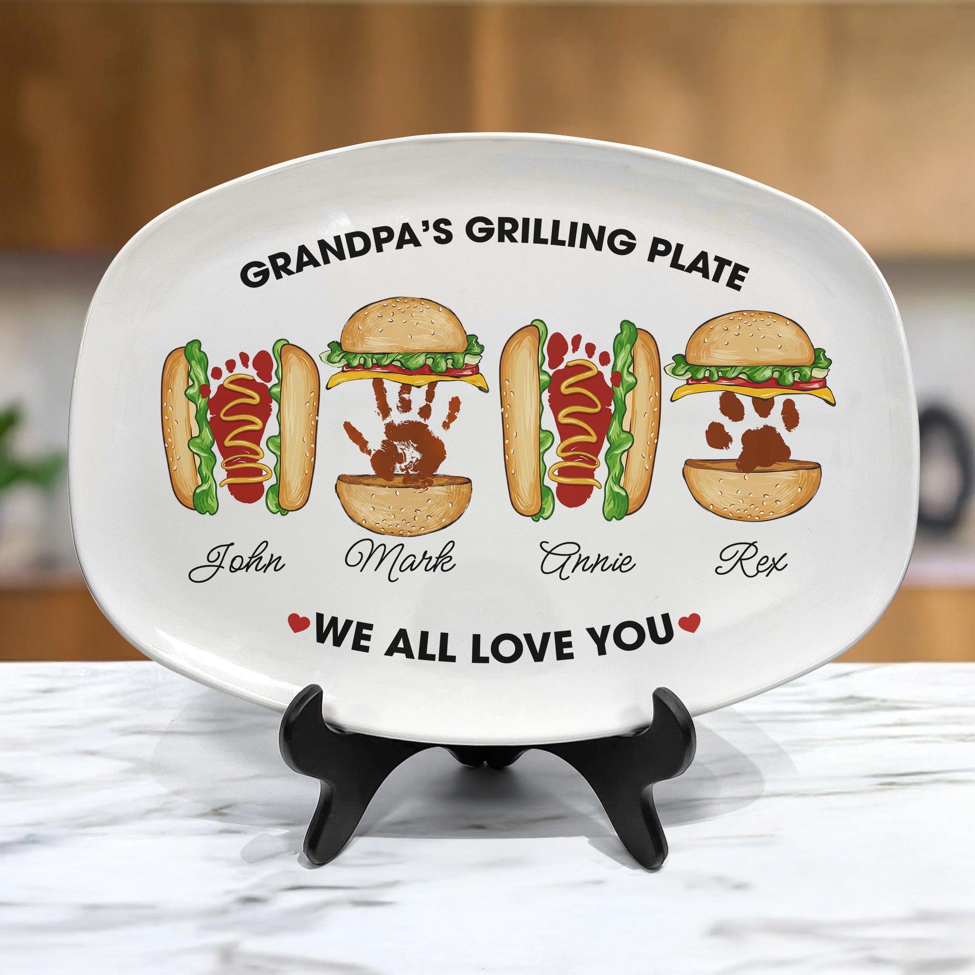 Grandpa's-Grilling-Plate,-Custom-Burger-Hot-Dog-Handprint-Footprint-Personalized-Platter-2
