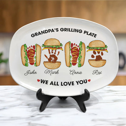 Grandpa's-Grilling-Plate,-Custom-Burger-Hot-Dog-Handprint-Footprint-Personalized-Platter-2