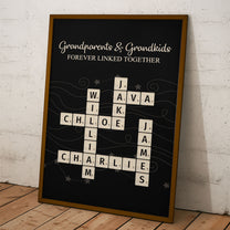Grandparents & Grandkids Forever Linked Together Scrabble - Personalized Poster