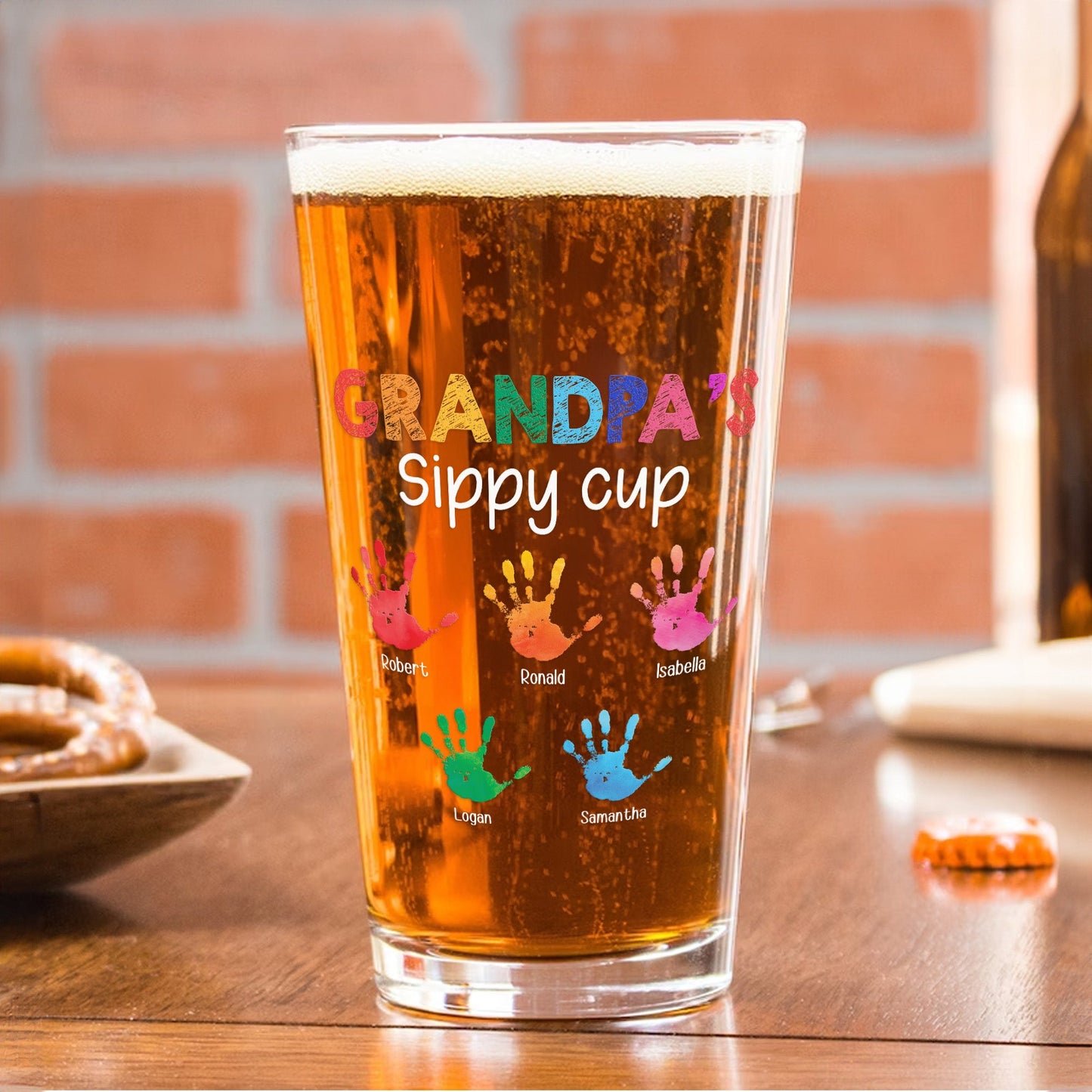 Grandpa's Sippy Cup - Personalized Beer Glass