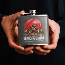 Grandpasquatch & Dadsquatch - Personalized Leather Flask