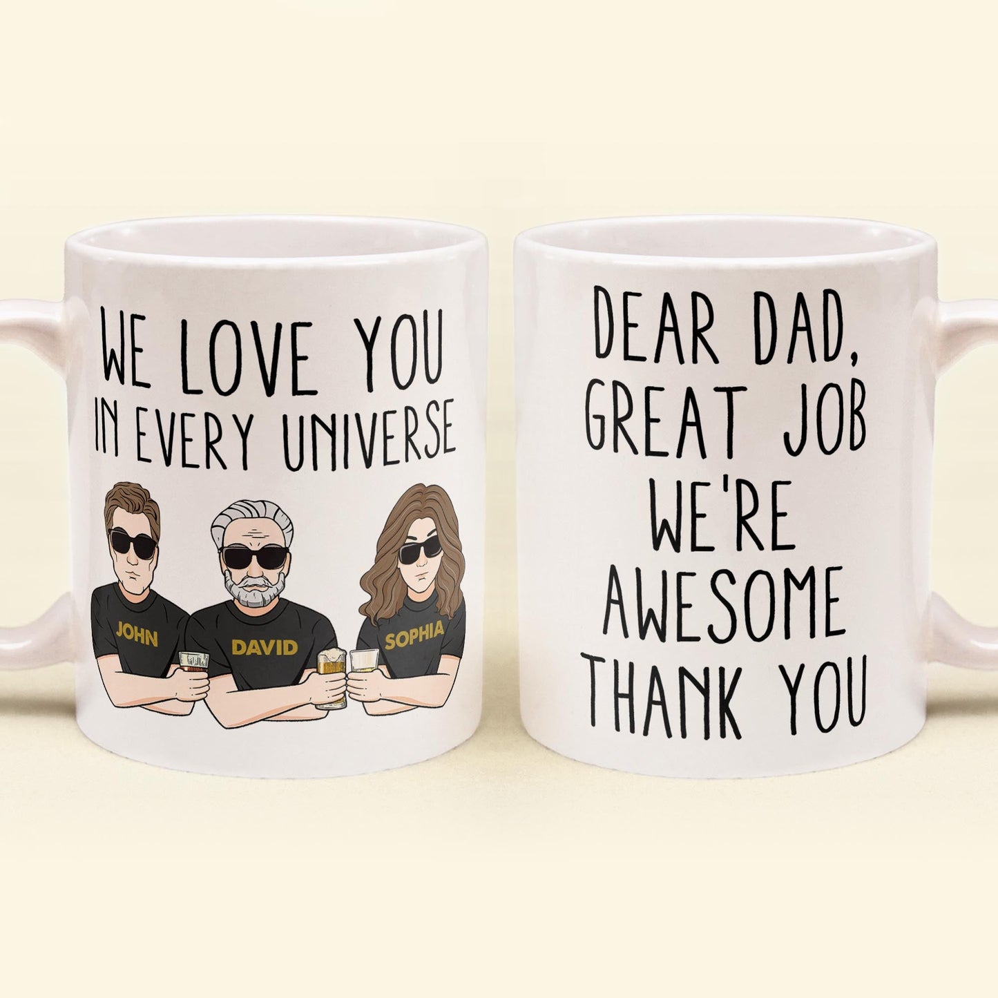 Father's Day Gifts, Great Job We're Awesome Thank You - Personalized Mug - Father's Day, Birthday Gift For Dad, Father, Husband, Daughter, Son