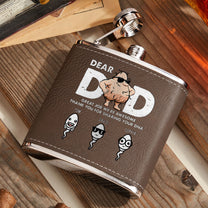 Great Job We're Awesome Thank You For Sharing Your DNA - Personalized Leather Flask