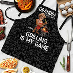Grilling Is My Game Gift For Grandpa, Papa - Personalized Apron