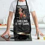 Grilling Is My Game Gift For Grandpa, Papa - Personalized Apron