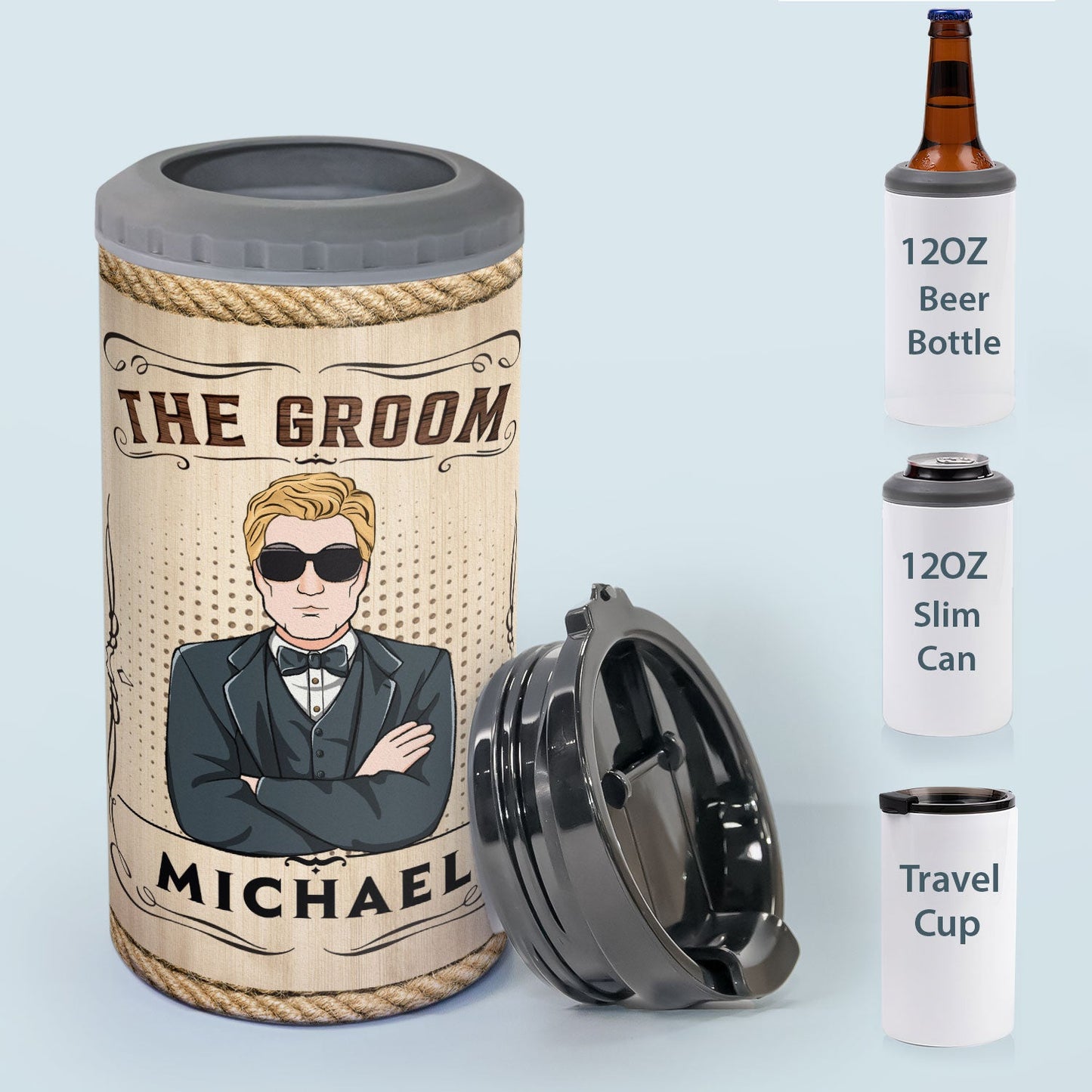 Groomsman - Personalized Can Cooler - Wedding, Funny Gift For Groomsman