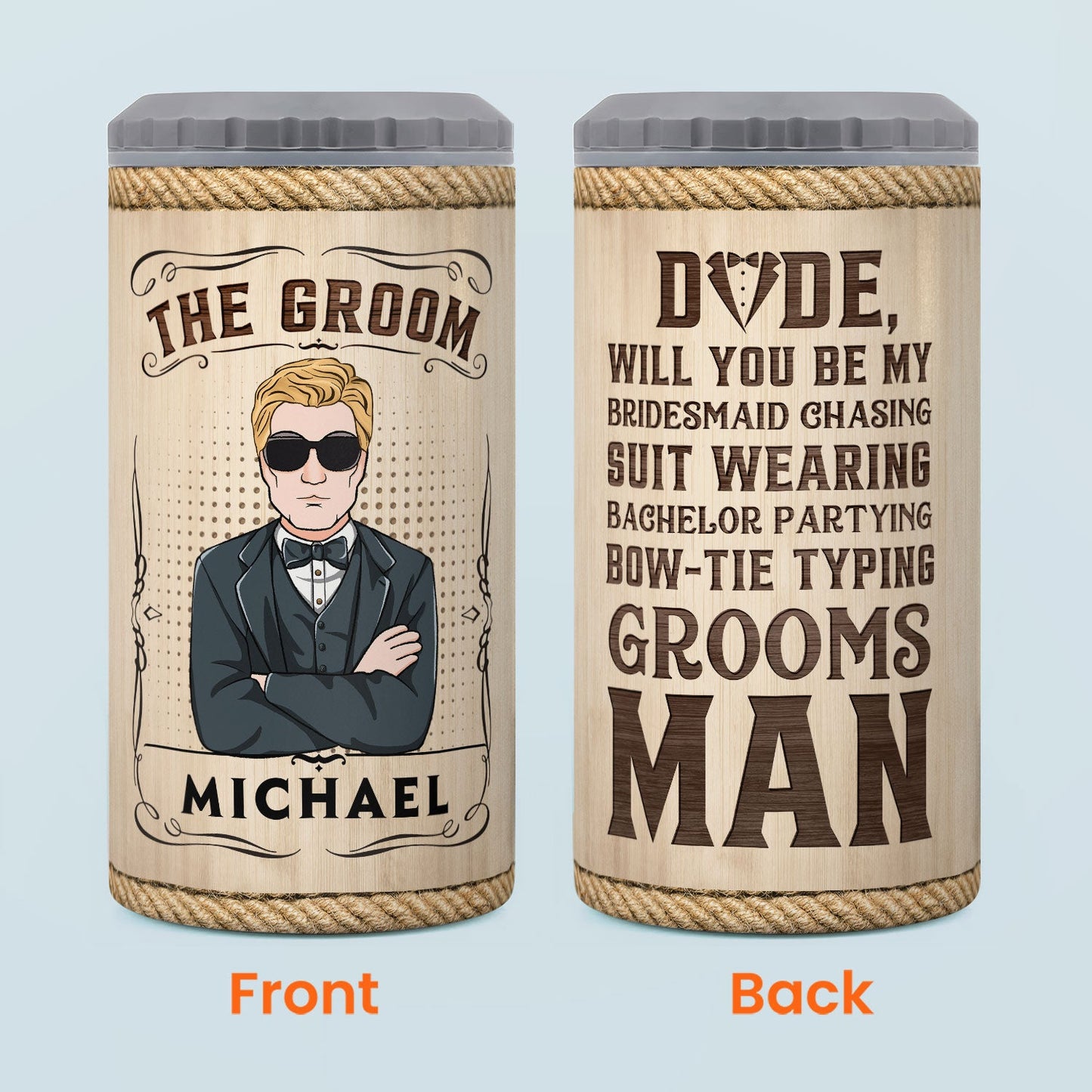 Groomsman - Personalized Can Cooler - Wedding, Funny Gift For Groomsman