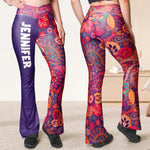 Groovy Retro Pattern - Personalized Flare Leggings