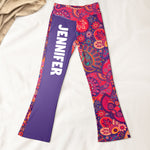 Groovy Retro Pattern - Personalized Flare Leggings