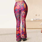 Groovy Retro Pattern - Personalized Flare Leggings