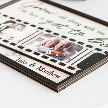 Grow Old Along With Me The Best Is Yet To Be - Personalized Wooden Photo Plaque