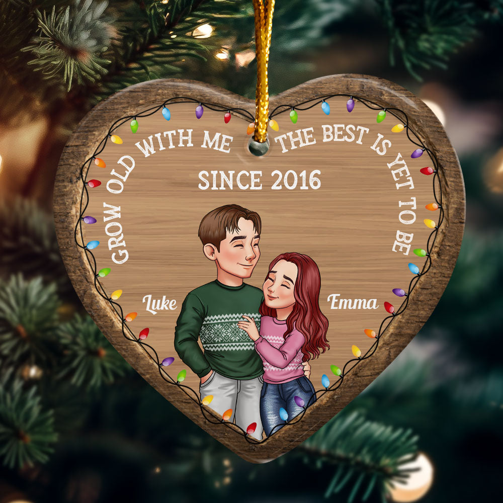 Grow Old With Me The Best Is Yet To Be - Personalized Ceramic Ornament