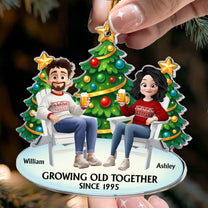 Growing Old Together Since Funny Couple Ornament - Personalized Acrylic Ornament