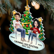 Growing Old Together Since Funny Couple Ornament - Personalized Acrylic Ornament