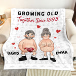 Growing Old Together Since Naughty Couple - Personalized Blanket