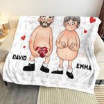 Growing Old Together Since Naughty Couple - Personalized Blanket