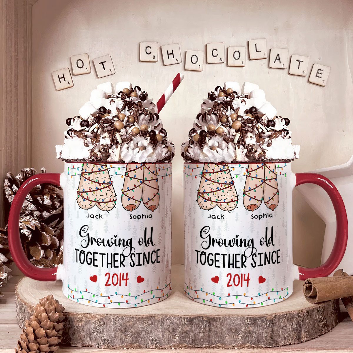 Growing Old Together Since Years - Naughty Gifts For Couples - Personalized Accent Mug