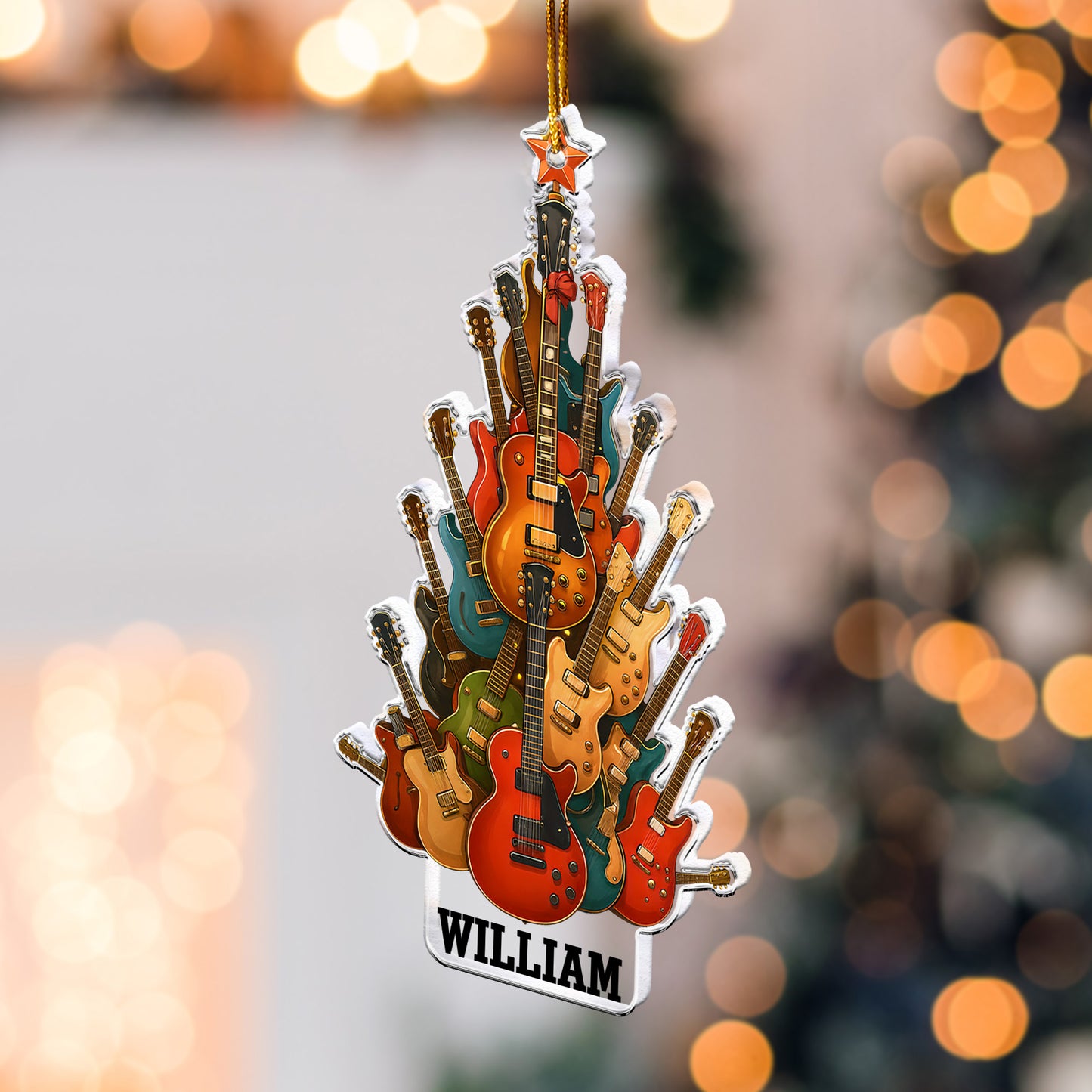 Guitar Christmas Tree - Personalized Acrylic Ornament