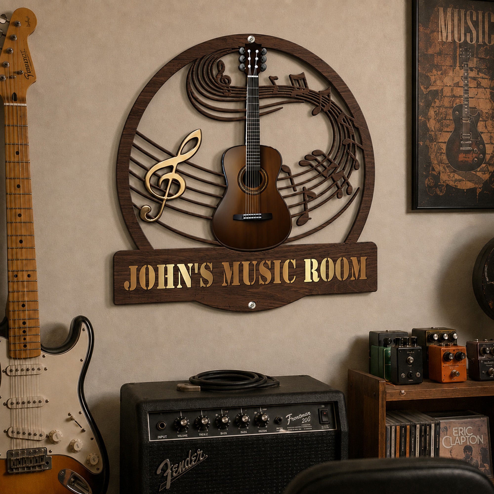 Guitar-Music-Room,-Custom-Name-&-Guitar-Type-Personalized-Metal-Sign-1