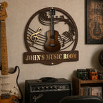Guitar-Music-Room,-Custom-Name-&-Guitar-Type-Personalized-Metal-Sign-1