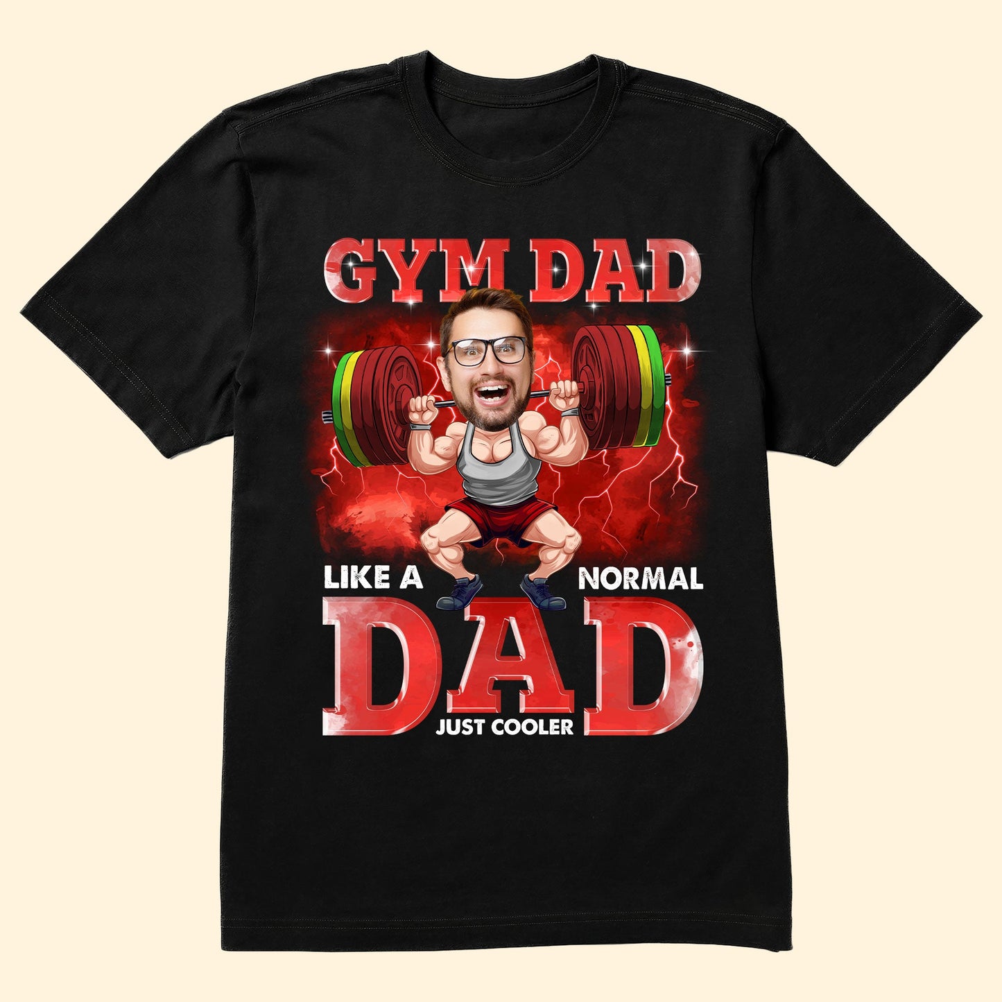 Bodybulding Dad Just Cooler - Personalized Photo Shirt