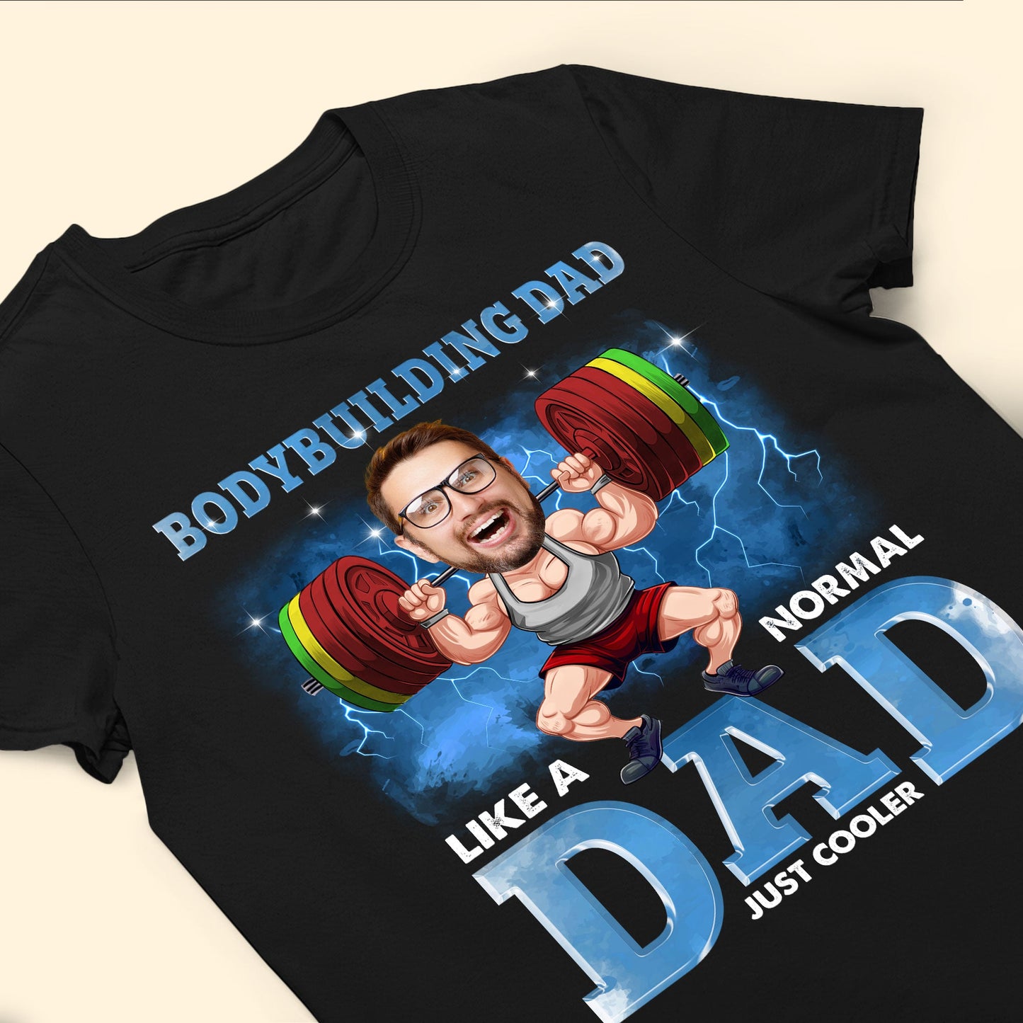 Bodybulding Dad Just Cooler - Personalized Photo Shirt